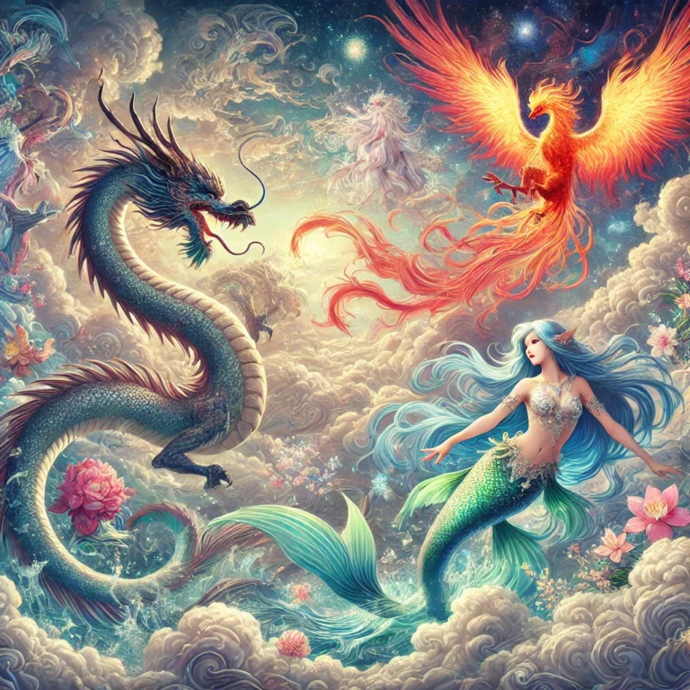Mystical Creatures, Dragon, Phoenix, Mermaid